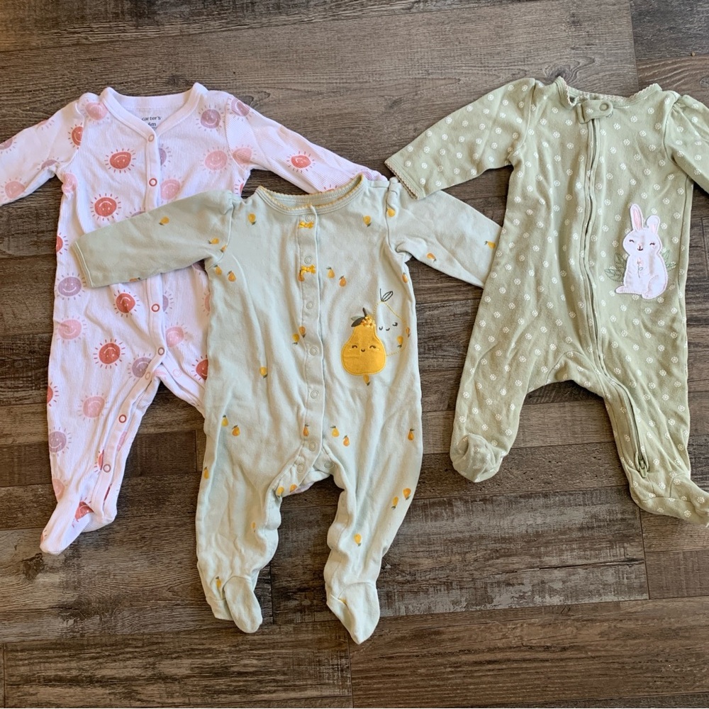 Carters 3-6 month pajamas lot